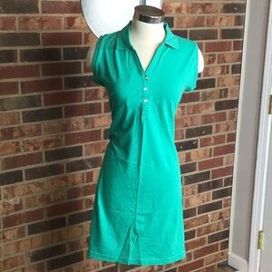 BNWT Lee Riders cotton pique polo sleeveless dress turquoise green size large